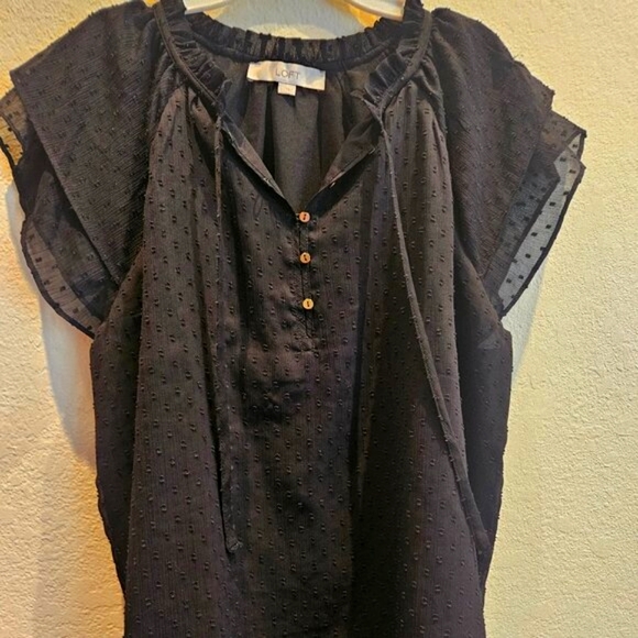 LOFT Tops - Loft size large black eyelet top